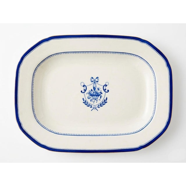 2000 - 2009 Vintage Neoclassical Cobalt Blue & White Porcelain Serving Set - Platter & 8 Dessert Plates - 9 Pieces For Sale - Image 5 of 12