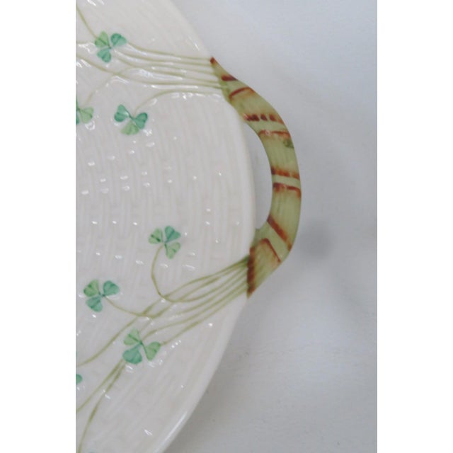 Mid 20th Century Belleek Classic Mid Century Shamrock Tea Ware Cake Plate Irish Porcelain 4690b For Sale - Image 15 of 18
