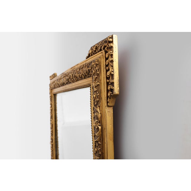 Wood 20th Century Baroque Square Giltwood Mirror, 1950s For Sale - Image 7 of 12