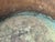 Huge Antique Copper Cauldron: Hand Forged Firewood Bucket 19" With Hand Etched Riveted Handle Green Patina Damage For Sale - Image 14 of 14