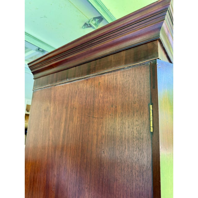 Wood Mid 19th Century Early Victorian English Mahogany Linen Press Wardrobe For Sale - Image 7 of 9