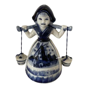 Vintage Delft Blue and White Handpainted Porcelain Holland Milkmaid Marked