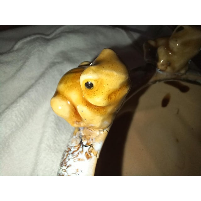 Vintage Majolica California Pottery 8 Frog Ceramic Planter Drip Glaze Blue Green Brown For Sale In Naples, FL - Image 6 of 10