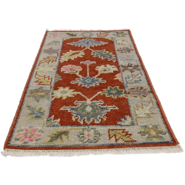 Modern Colorful Vintage Oushak Rug, 02'00 X 03'10 For Sale - Image 3 of 6