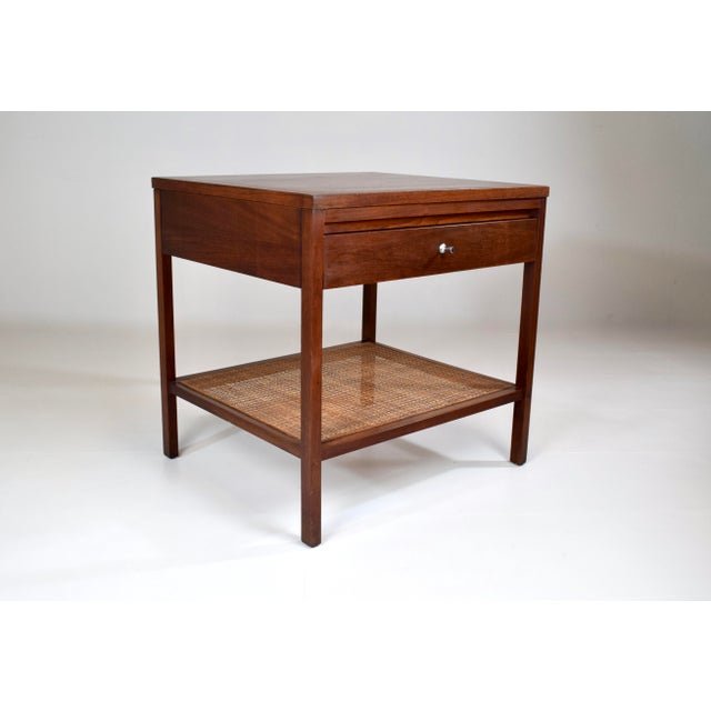 Mid-Century Modern Paul McCobb for Lane Delineator Walnut Caned Side / End Table For Sale - Image 3 of 8