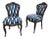 Antique 19th C. Magesy Abercorn Rococo Ikat Upholstered Side Chairs - a Pair For Sale