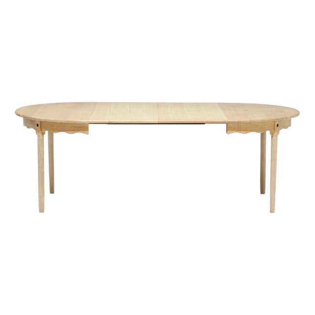 Extendable Round Dining Table in Oak by Kjaernulf, 1960s For Sale