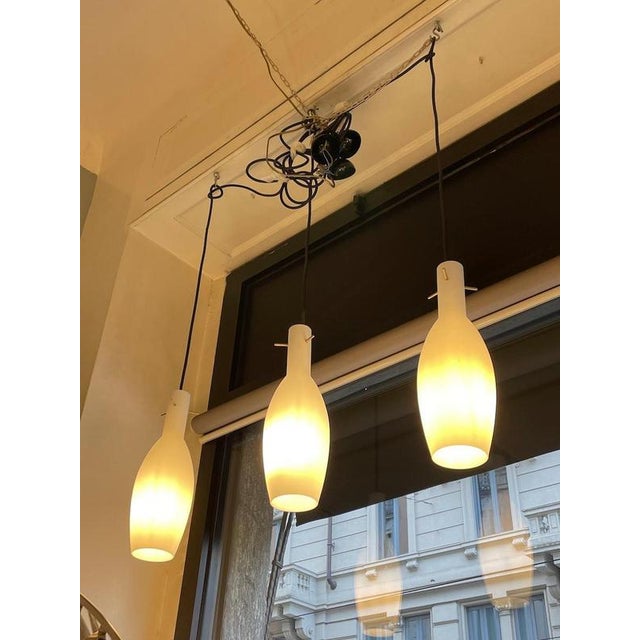 Vintage Murano Glass Pendant Lights, 1960s, Set of 3 For Sale - Image 3 of 10