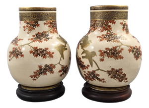 Japanese Meiji Satsuma Vases by Kinkōzan, Kyoto, 1900s, Set of 2