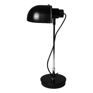 Vintage Spanish Madom Table Lamp in Black Lacquered Metal, 1970s For Sale