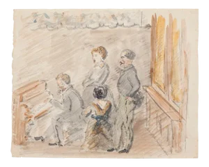 Unknown - Sonata - Original Watercolor on Paper - Early 20th Century