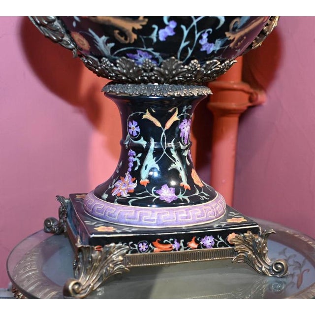 French Porcelain Campana Urns, Set of 2 For Sale - Image 4 of 9