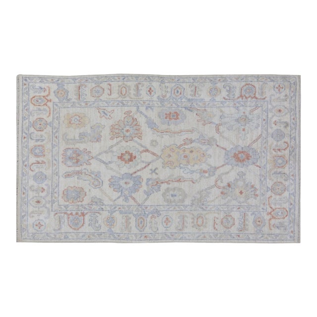 Turkish Oushak Hand Knotted Wool Rug, 8'1"x5' For Sale