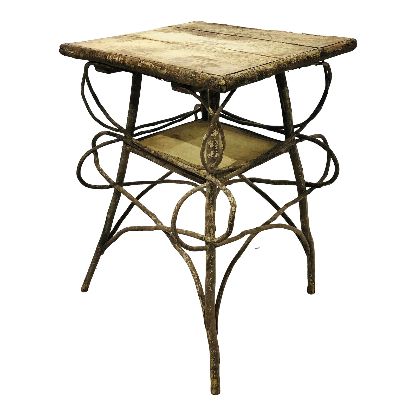 Early 20th Century Antique Folk Art Twig Table | Chairish