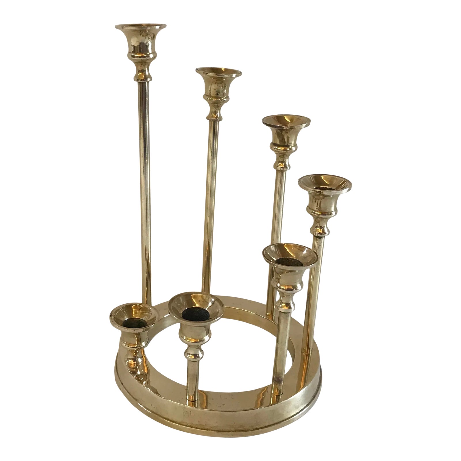 Vintage Brass Menorah Candle Holder Chairish