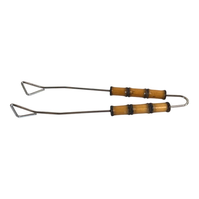 Vintage Faux Bamboo Long Tongs For Sale