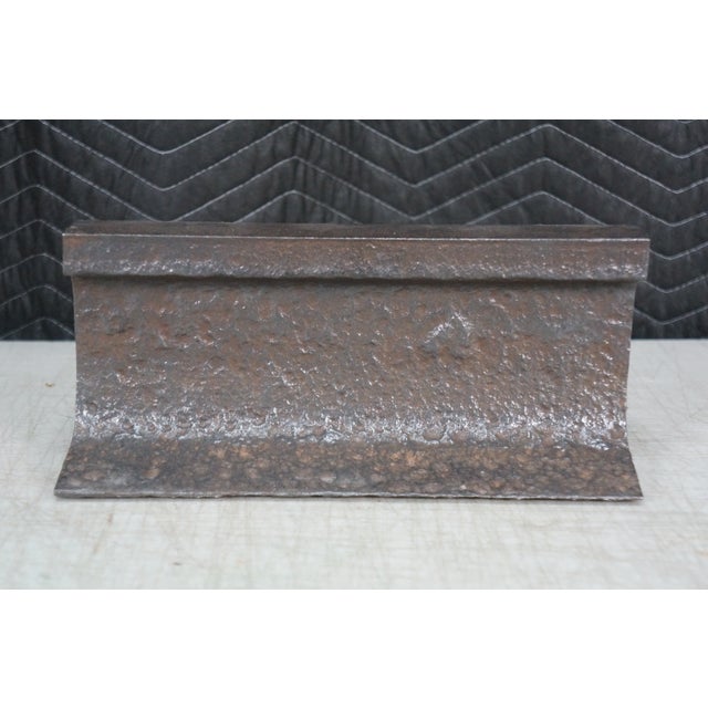 Early 20th Century Heavy Steel Railroad Track Train Rail Blacksmith Hobbist Anvil Doorstop 12" For Sale - Image 5 of 11