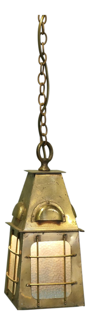 Arts and Crafts Brass Hall Lantern, 1920s