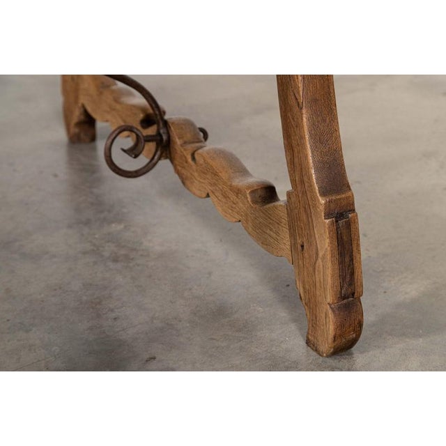 Spanish Walnut and Iron Trestle Table, 1870s For Sale - Image 12 of 16