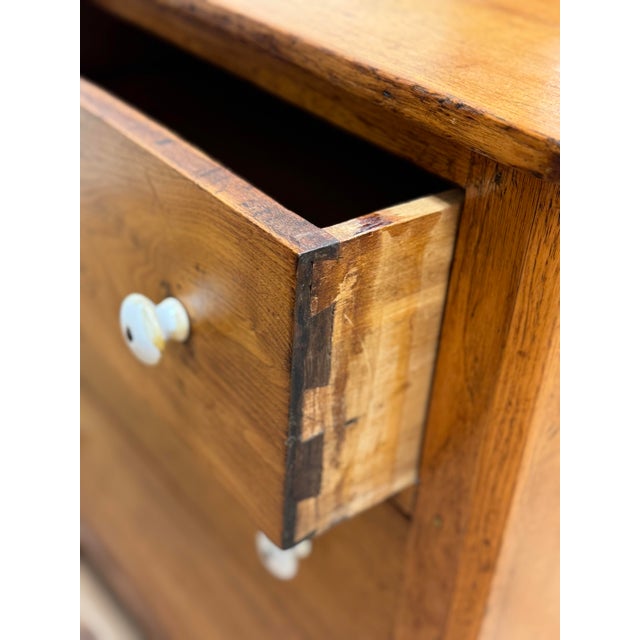 Antique Pine Three Drawer Chest W/ Porcelain Knobs For Sale - Image 15 of 16