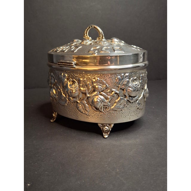 Hazorfim 925 Sterling Silver Etrog Box Hebrew Inscription Vermeil Interior 272g For Sale - Image 9 of 18