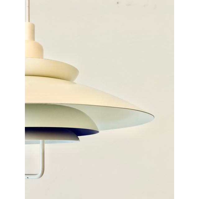Large Vintage Danish Form-Light Pendant Lamp in White and Cobalt Blue, Denmark, 1970s For Sale - Image 4 of 18