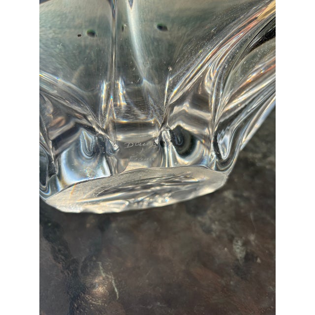 Daum Nancy Vintage Extra Large Signed Daum France Crystal Sculptural Freeform Centerpiece Bowl For Sale - Image 4 of 4