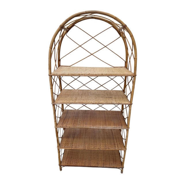 1960s Rattan Shelf from the 1960s, France For Sale - Image 5 of 10