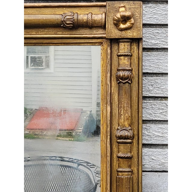 Antique American Federal Giltwood Wall Mirror c.1820 Original 19th Century Gold For Sale - Image 9 of 17