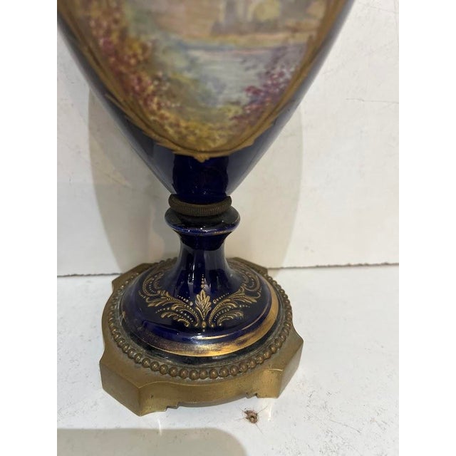 Brown Louis XVI Style Fine Earthenware Vases, Set of 2 For Sale - Image 8 of 18