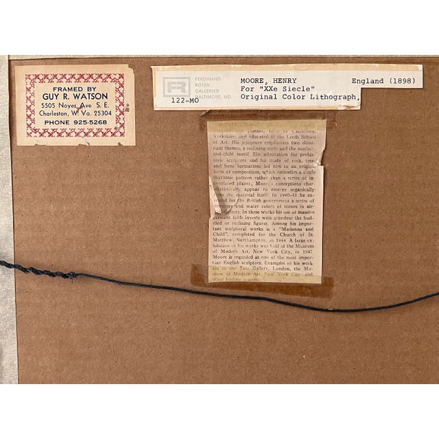 1970s Henry Moore Color Original Lithograph of Reclining Nudes "Figures Allonges" For Sale - Image 5 of 7