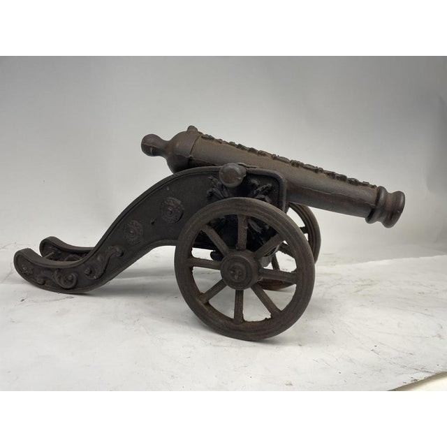 Black Vintage Decorative Cannon in Iron, 1940s For Sale - Image 8 of 12