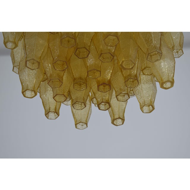 Amber Polyhedron Chandelier from Venini, 1960 For Sale - Image 3 of 9