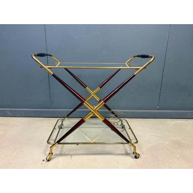 1950s Vintage Italian Serving Trolley by Cesare Lacca, 1950s For Sale - Image 5 of 12