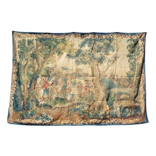 Gallant Procession Wool Tapestry, 18th Century For Sale