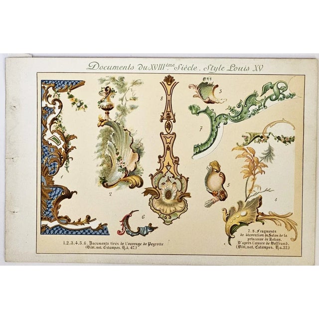 Art Nouveau C1900 Rare Pair French Art Nouveau Decorative Antique Designs in Style of Louis XV For Sale - Image 3 of 3