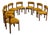Dining Room Chairs in Ocher Fabric, Italy, 1970s, Set of 8 For Sale