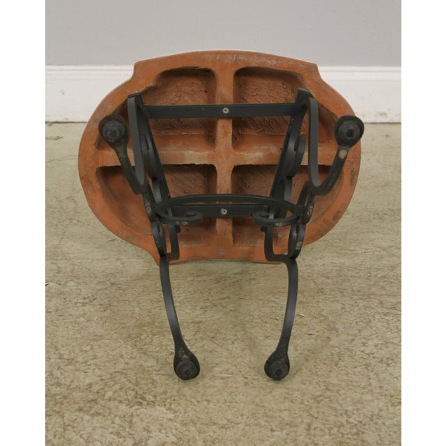 Pair Italian Hand Painted Terracotta & Iron Garden Seats Chairish