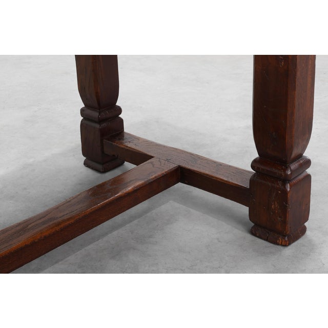 Large French Provincial Rustic Oak Table, 1900s For Sale - Image 5 of 13