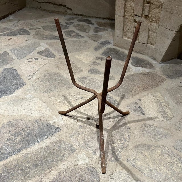 1950s Sculptural Midcentury Rusty Tripod Planter Pedestal Stand For Sale - Image 9 of 11