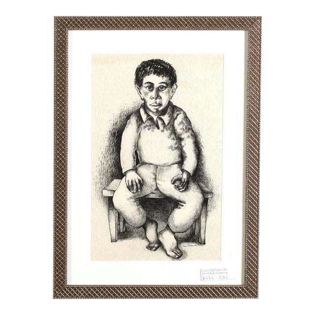 Louis Wolchonok (American, 1898-1973) Ink Drawing on Paper For Sale