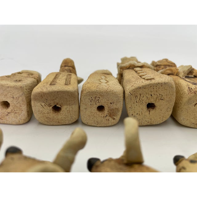 Figural Animal Terracotta Chess Set With Oak-Framed Board For Sale - Image 18 of 18
