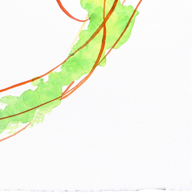 2020s Rainbowland Jellyfish Kiss - Original Botanical Abstract Watercolor Painting on Paper by Xiao Wen Xu For Sale - Image 5 of 6
