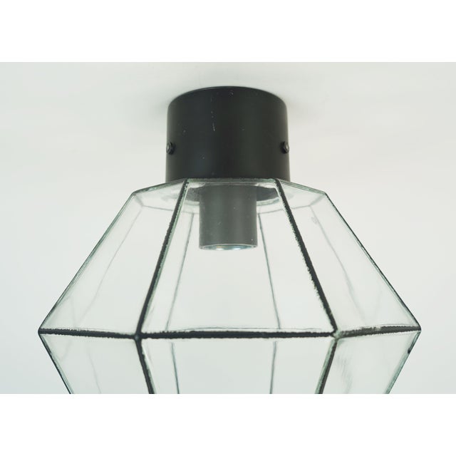 Metal Vintage Metal Ceiling Light with Clear Glass Shade from Limburg, 1960s For Sale - Image 7 of 10