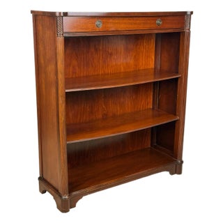 Antique Traditional Regency Mahogany Open Front Bookcase For Sale