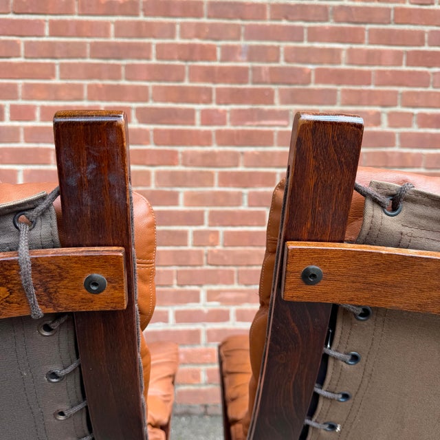 Wood Pair of 1970s “Siesta” Bent Rosewood and Leather Lounge Chairs by Ingmar Relling for Westnofa, Norway For Sale - Image 7 of 12