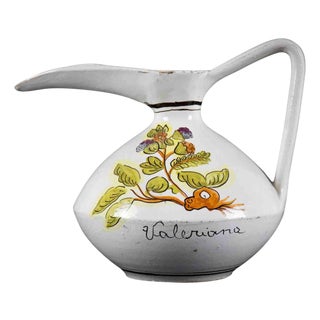 Vintage Floral Ceramic Pitcher by Deruta, Italy, 1970s For Sale