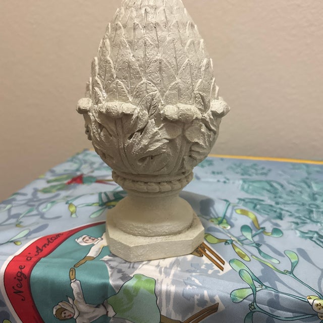 1980s Vintage Artichoke Statue – Distressed Gray Architectural Decor For Sale - Image 5 of 5