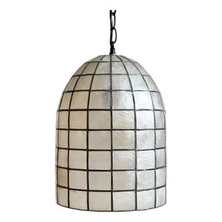 Capiz Shell Bell Pendant Light Small For Sale
