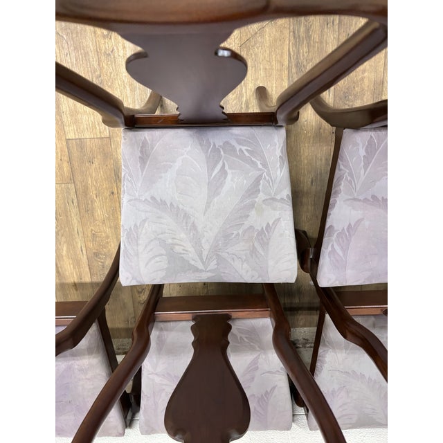 Vintage Ethan Allen Georgian Court Dining Side Chairs - Set of 6 For Sale - Image 9 of 16